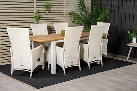 table de jardin en teck massif avec rallonge